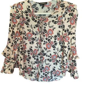 Express Floral Blouse Size Small Petite